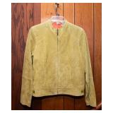 Vintage Ruff-Hewn Green Suede Jacket with Orange Lining – Size Large
