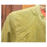 Vintage Ruff-Hewn Green Suede Jacket with Orange Lining – Size Large