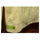 Vintage Ruff-Hewn Green Suede Jacket with Orange Lining – Size Large