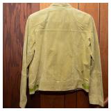 Vintage Ruff-Hewn Green Suede Jacket with Orange Lining – Size Large