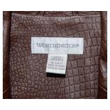 Worthington Women’s Leather Jacket – Burgundy/Brown, Size Large