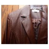 Worthington Women’s Leather Jacket – Burgundy/Brown, Size Large