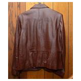 Worthington Women’s Leather Jacket – Burgundy/Brown, Size Large