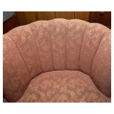 Vintage Swivel Barrel Chair with Tassel Fringe – 24" W x 23" D x 28" T