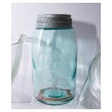 Assortment of Vintage Kitchenware – Measuring Bowl, Mixing Bowl, Candy Jar, Ball Jar