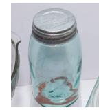 Assortment of Vintage Kitchenware – Measuring Bowl, Mixing Bowl, Candy Jar, Ball Jar