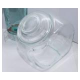 Assortment of Vintage Kitchenware – Measuring Bowl, Mixing Bowl, Candy Jar, Ball Jar