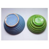 Set of 5 Stoneware Pieces – Blues and Green