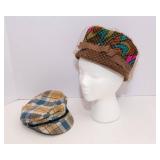 Set of 2 Vintage Hats – Includes Plaid Style, Size Medium