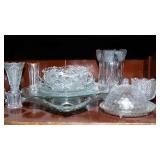 Row of Intricate Clear Cut Glassware #@ – Perfect for Entertaining or Displaying