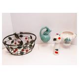 Set of 3 Unique Vases with Wire Basket – One Made in Italy