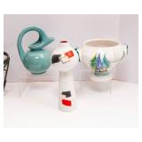 Set of 3 Unique Vases with Wire Basket – One Made in Italy