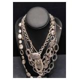 Set of 6 Silver-Tone Necklaces