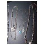 Set of 5 Silver-Tone Necklaces