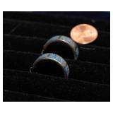 Sterling Silver Hoop Earrings with Stone Inlay – Stamped 925