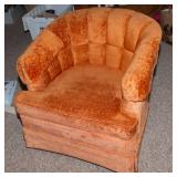 Vintage Royal Parlor Orange Rocking Swivel Barrel Chair