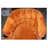 Vintage Royal Parlor Orange Rocking Swivel Barrel Chair