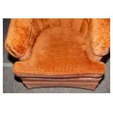 Vintage Royal Parlor Orange Rocking Swivel Barrel Chair