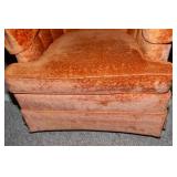 Vintage Royal Parlor Orange Rocking Swivel Barrel Chair