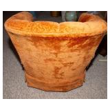 Vintage Royal Parlor Orange Rocking Swivel Barrel Chair