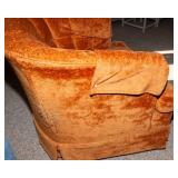 Vintage Royal Parlor Orange Rocking Swivel Barrel Chair