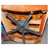 Vintage Royal Parlor Orange Rocking Swivel Barrel Chair