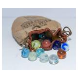 Assortment of Marbles – American Marbles Co. Sealed Box and Bag of Marbles