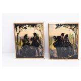 Set of Two Vintage Silhouette Framed Wall Art