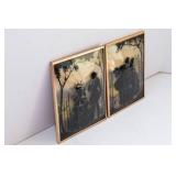 Set of Two Vintage Silhouette Framed Wall Art