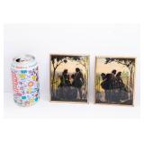 Set of Two Vintage Silhouette Framed Wall Art