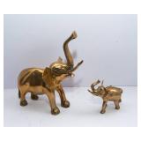 Pair of Brass Elephant Figurines