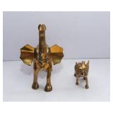 Pair of Brass Elephant Figurines
