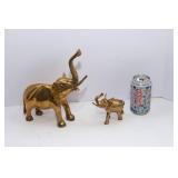 Pair of Brass Elephant Figurines