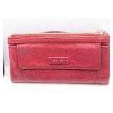 Leather Accessories Lot: Fanny Pack, Checkbook, and Wallet