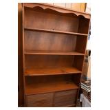 Wooden Bookshelf with Sliding Doors – 35"W x 62"T x 12"D