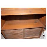 Wooden Bookshelf with Sliding Doors – 35"W x 62"T x 12"D