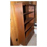 Wooden Bookshelf with Sliding Doors – 35"W x 62"T x 12"D