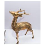 Lot of Three Brass Deer Items