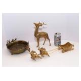 Lot of Three Brass Deer Items