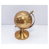 Lot of Three Brass Items: Steer, Boot, and Globe