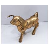 Lot of Three Brass Items: Steer, Boot, and Globe