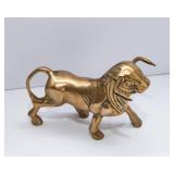 Lot of Three Brass Items: Steer, Boot, and Globe