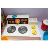 Vintage Fisher-Price Toys – Cash Register & Stove with Utensils