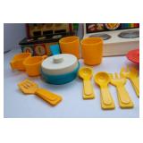 Vintage Fisher-Price Toys – Cash Register & Stove with Utensils