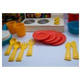 Vintage Fisher-Price Toys – Cash Register & Stove with Utensils