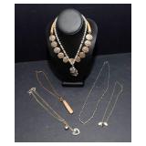 Assorted Necklaces – Set of Six, One with Pocket Knife Pendant