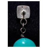 Sterling Silver Earrings – Two Pairs with Blue Stones (Possibly Turquoise)