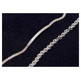 Lot of Two Sterling Silver Bracelets – 7.5" Each