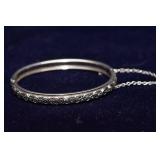 Whiting & Davis Co. Vintage Hinged Bangle Bracelet