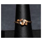Vintage 10K Gold Ring with Light Colored Stones – Size 7½